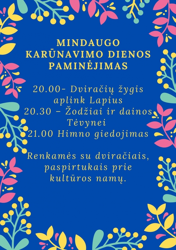 Kviečiame paminėti Mindaugo karūnavimo dieną